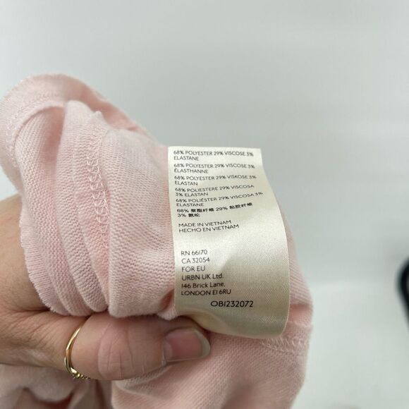 Free People Pink Sweater Cozy Time Funnel Large Cowl Neck Blush Oversized - Picture 7 of 16